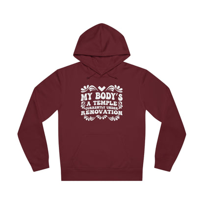 My Body's A Temple..., Unisex Organic Drummer Hoodie, Printed