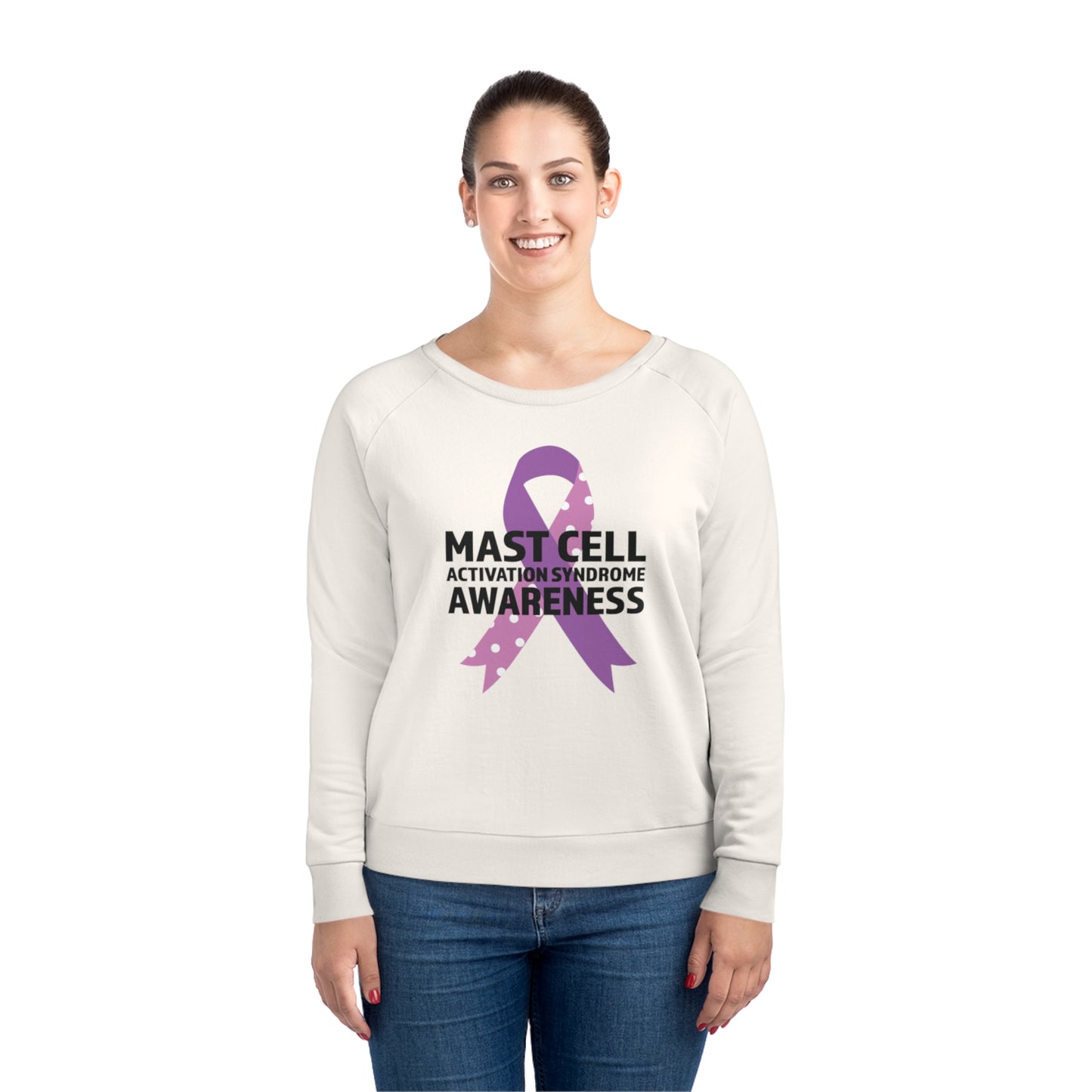 Awareness Ribbon - Mast Cell Activation Syndrome, Women's Dazzler Relaxed Organic Fit Sweatshirt, Printed