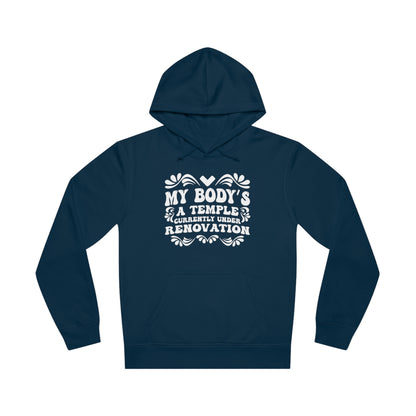 My Body's A Temple..., Unisex Organic Drummer Hoodie, Printed