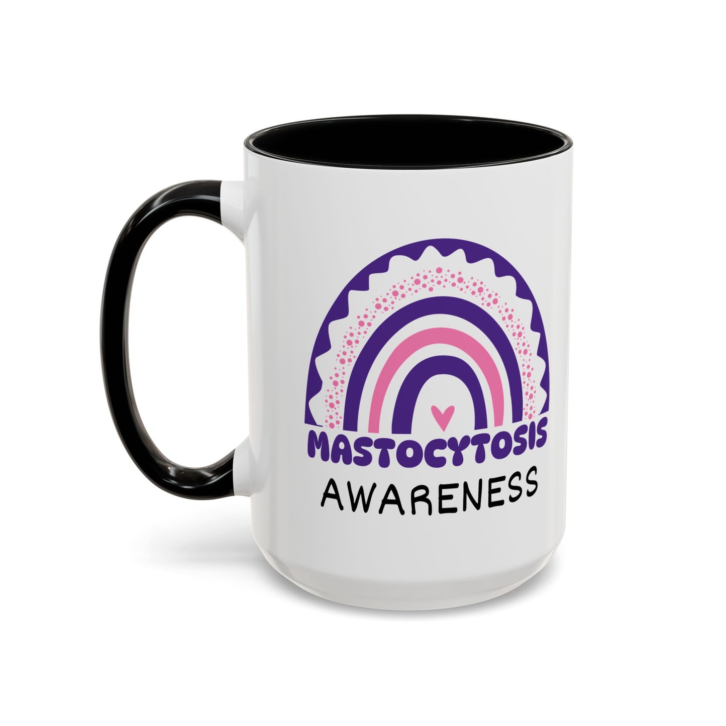 Mastocytosis Big Awareness Rainbow | Lead-free Accent Coffee Mug (11, 15oz)