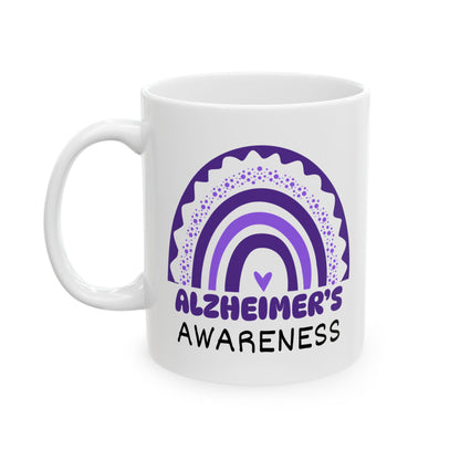 Alzheimer's Disease Big Awareness Rainbow | Lead-free Ceramic Mug, (11oz, 15oz)