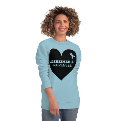 Awareness Heart - Alzheimer's, Unisex Organic Sweatshirt, Printed