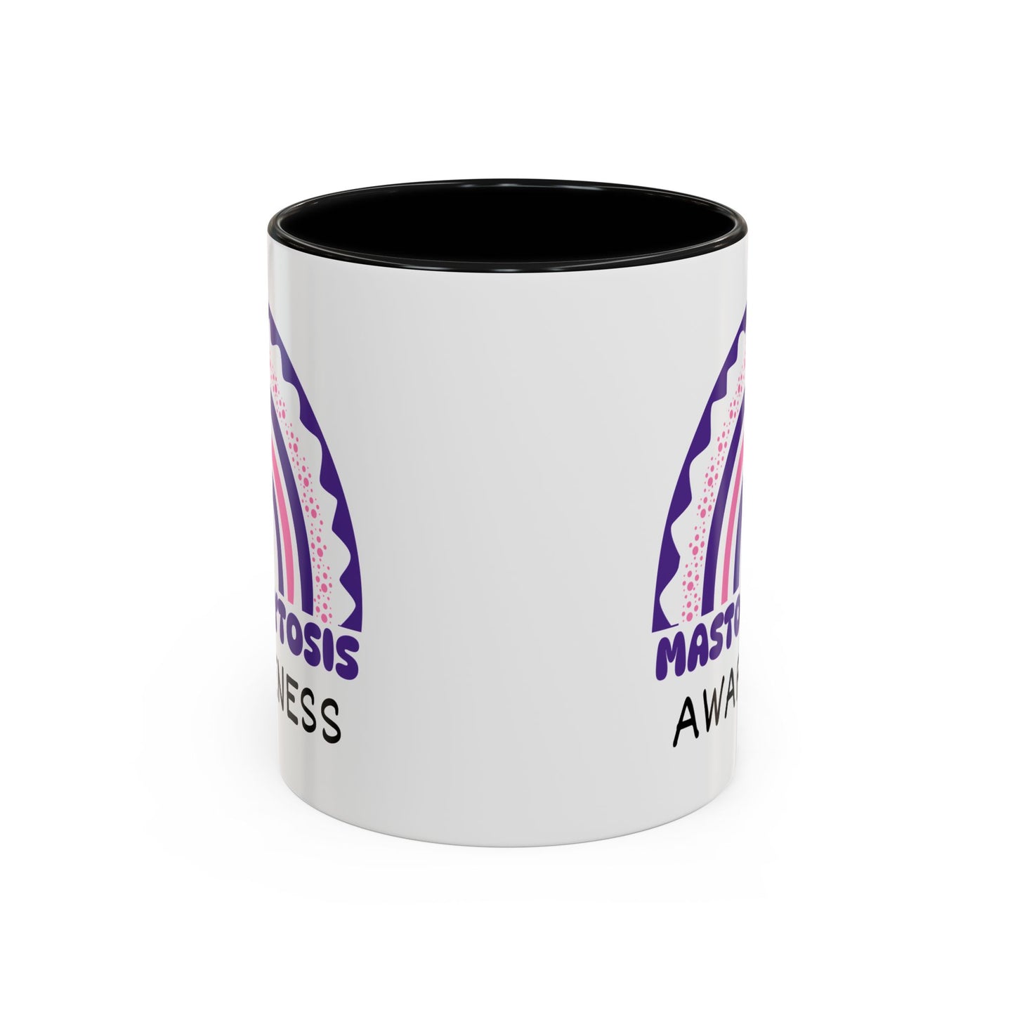 Mastocytosis Big Awareness Rainbow | Lead-free Accent Coffee Mug (11, 15oz)