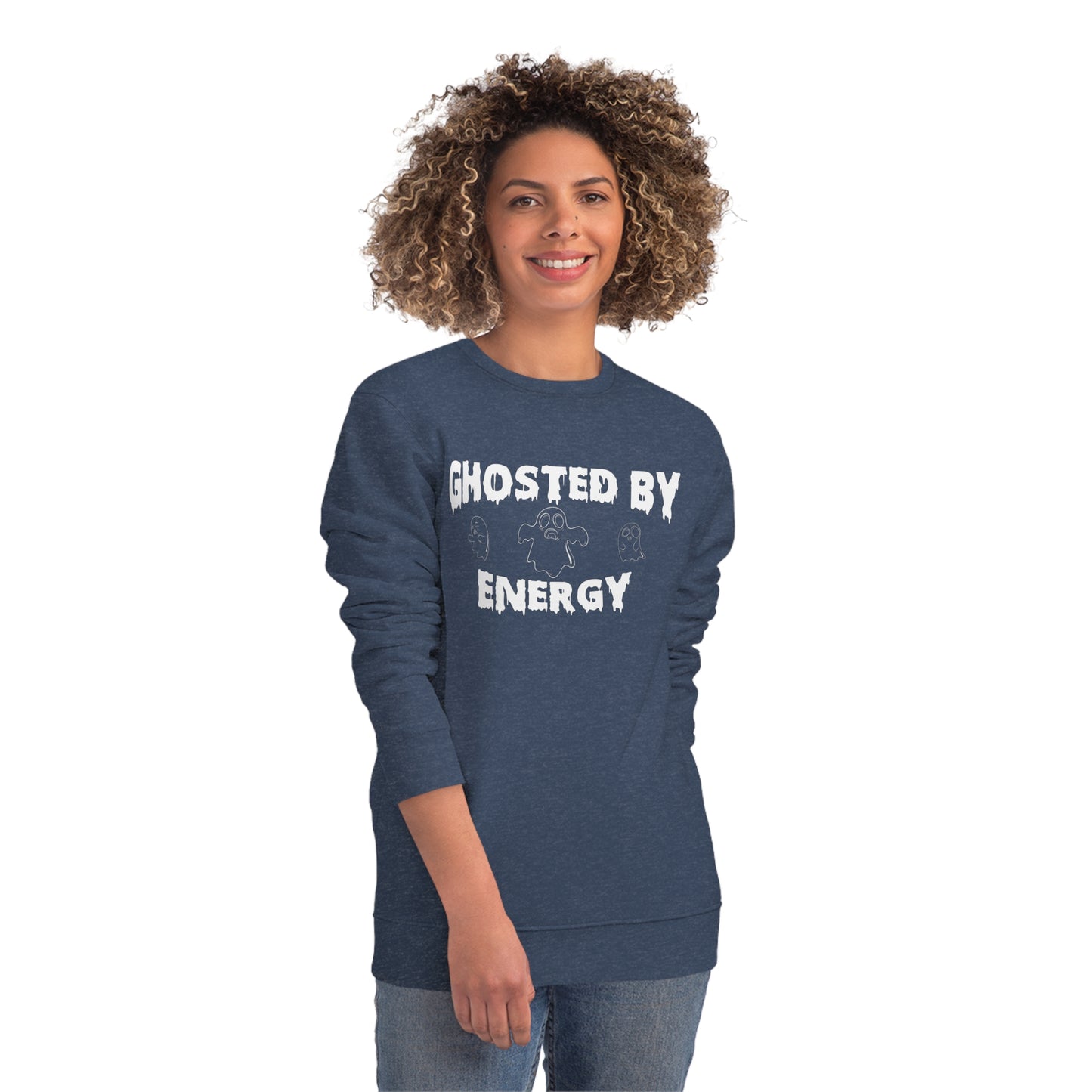 Ghosted by Energy with Spooky Ghosts, Unisex Organic Sweatshirt, Printed