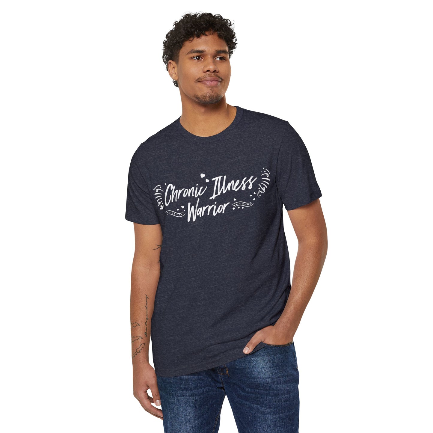 Chronic Illness Warrior, Unisex Organic Cotton T-shirt, Printed