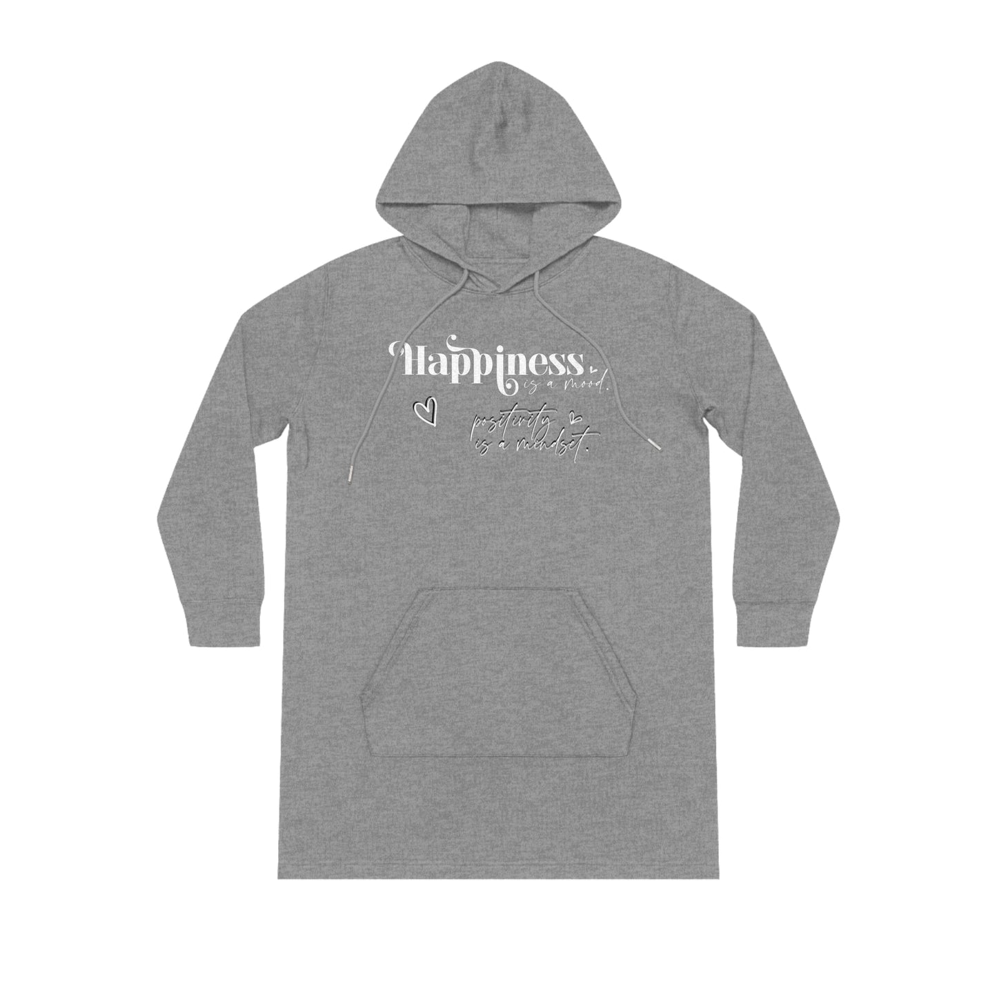 Happiness is a Mood, Women's Streeter Organic Hoodie Dress (Dark), Printed