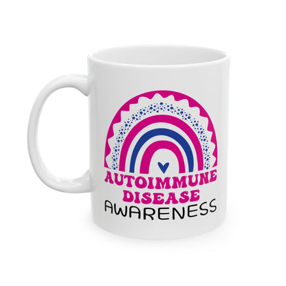 Autoimmune Disease Big Awareness Rainbow | Lead-free Ceramic Mug, (11oz, 15oz)