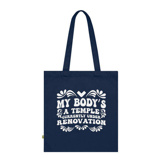 My Body's A Temple..., Organic Tote (Colorful), Printed