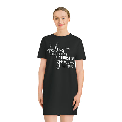 Believe in Yourself, Women's Spinner T-Shirt Dress, Printed