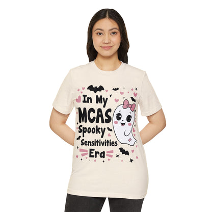 In My MCAS Spooky Sensitivities Era, Unisex Organic Cotton T-shirt (Colorful), Printed