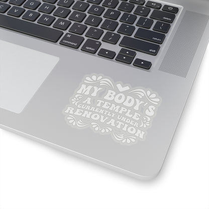 My Body's A Temple..., Sticker (White)