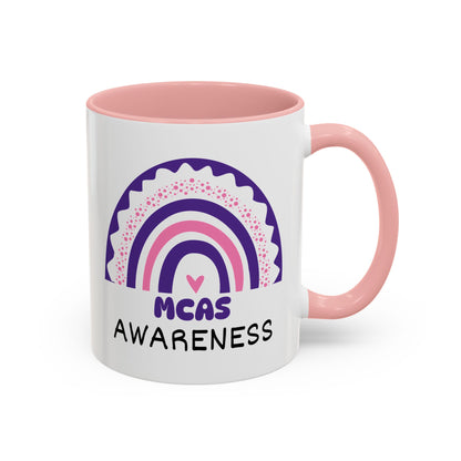 MCAS Big Awareness Rainbow | Lead-free Accent Coffee Mug (11, 15oz)