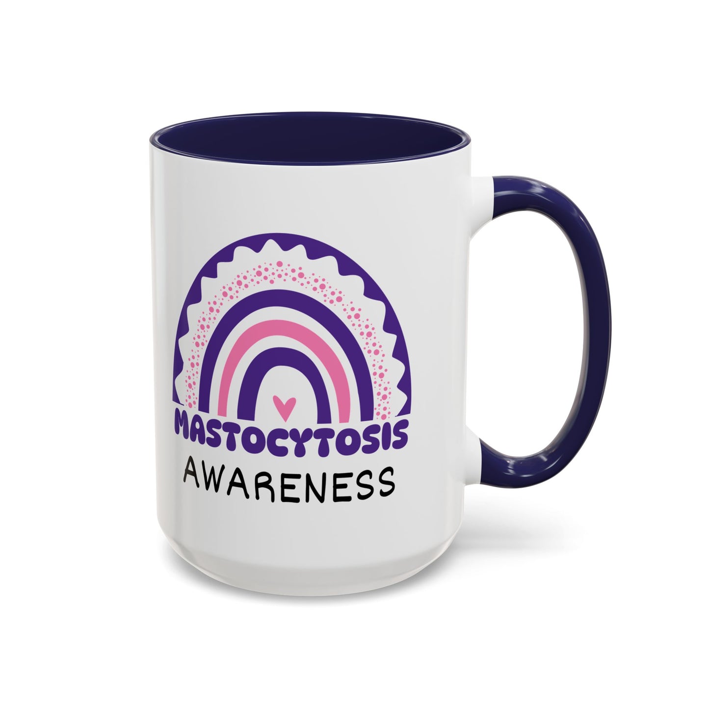 Mastocytosis Big Awareness Rainbow | Lead-free Accent Coffee Mug (11, 15oz)