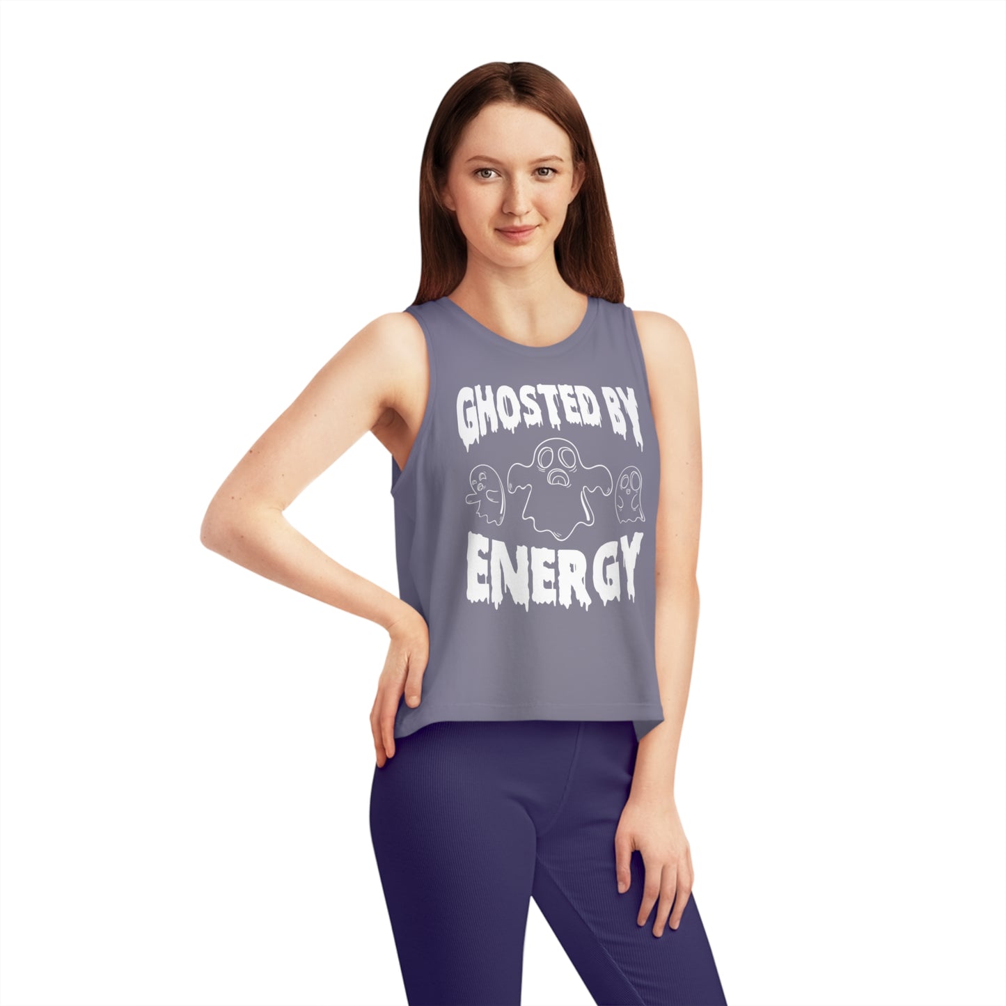 Ghosted by Energy with Spooky Ghosts, Women's Dancer Cropped Tank Top, Printed