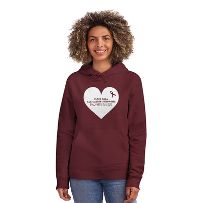 Awareness Heart - Mast Cell Activation Syndrome, Unisex Organic Drummer Hoodie, Printed