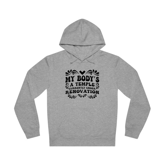 My Body's A Temple..., Unisex Organic Drummer Hoodie, Printed