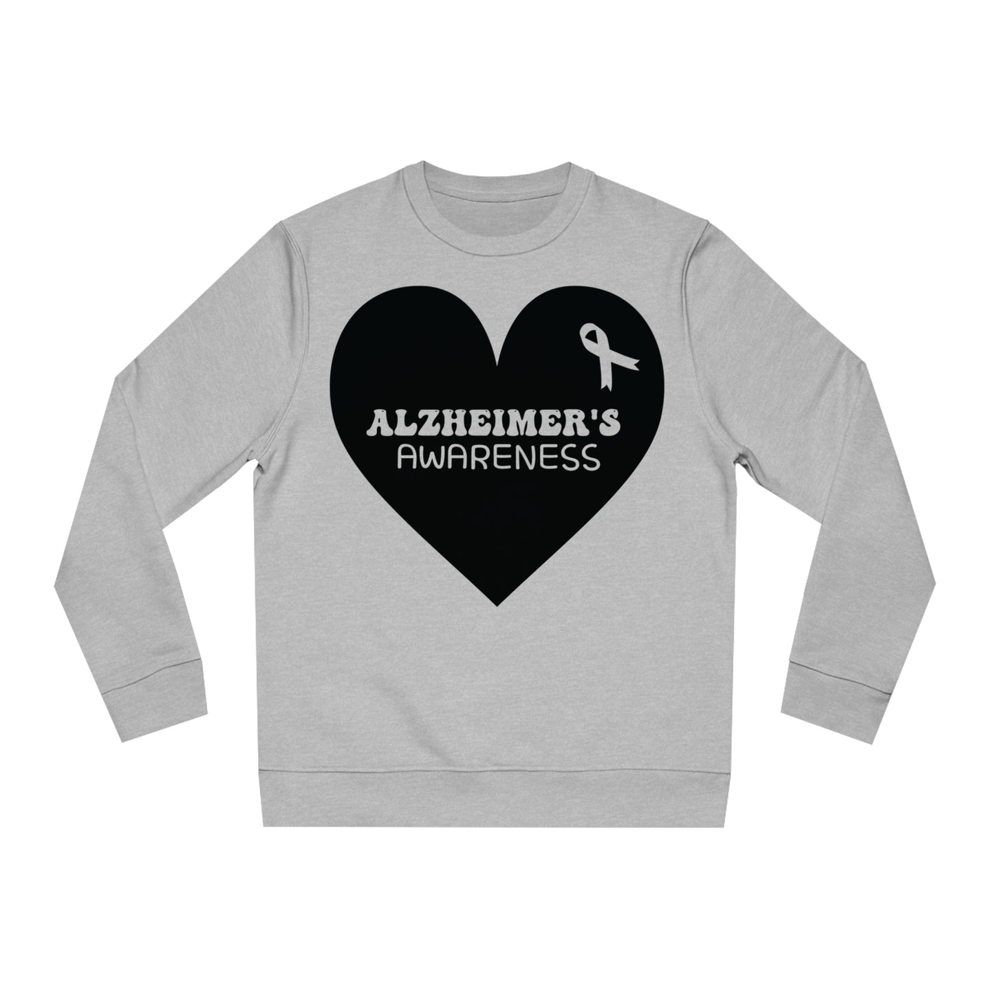 Awareness Heart - Alzheimer's, Unisex Organic Sweatshirt, Printed