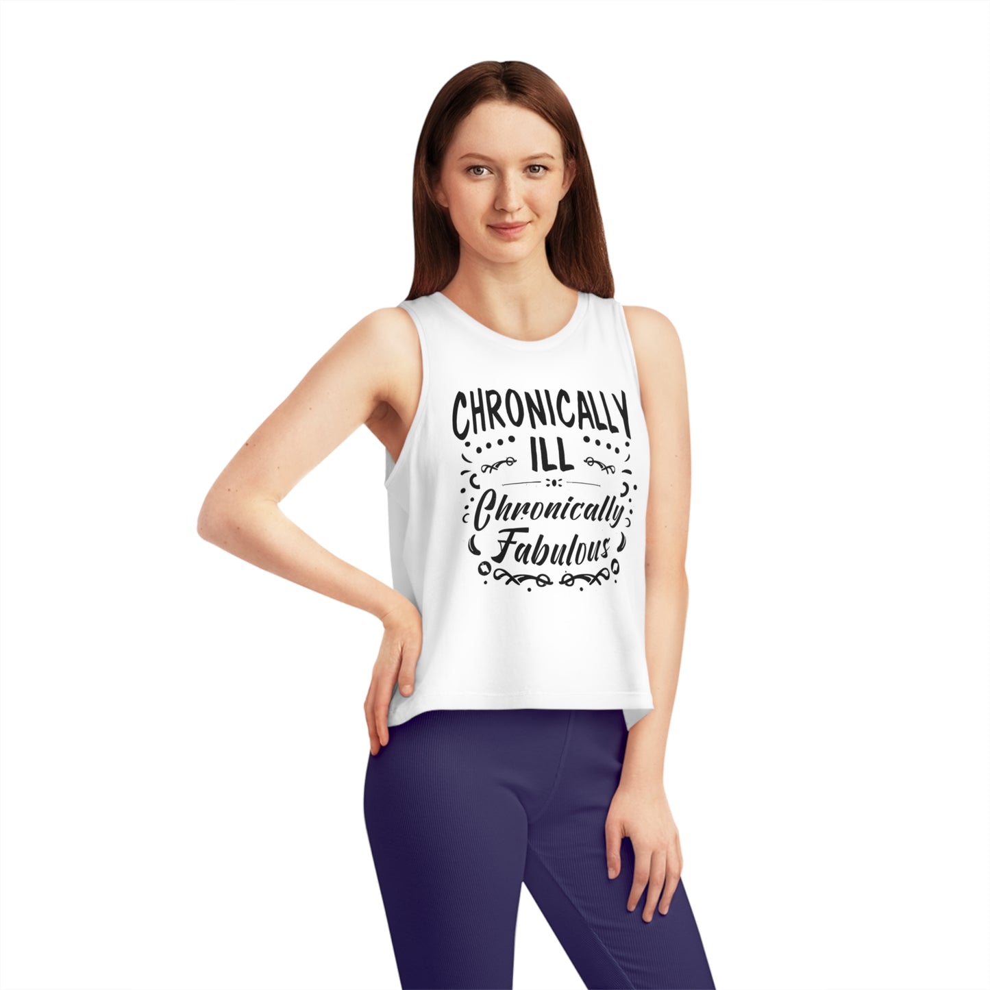 Chronically Ill, Chronically Fabulous, Women's Dancer Cropped Tank Top, Printed