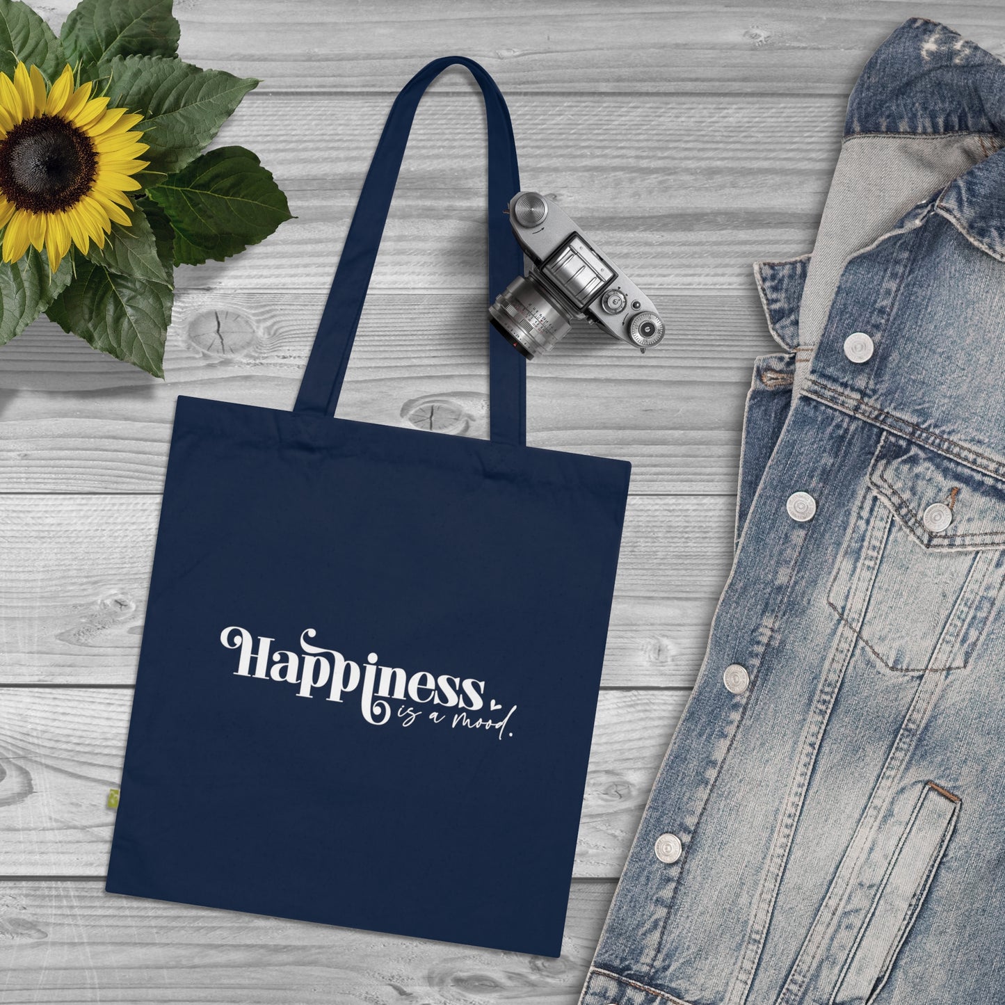 Happiness is a Mood, Organic Tote (Colorful), Printed