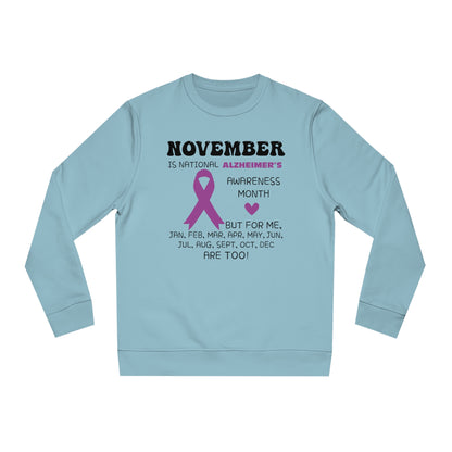 Awareness Month - Alzheimer's, Unisex Organic Sweatshirt, Printed