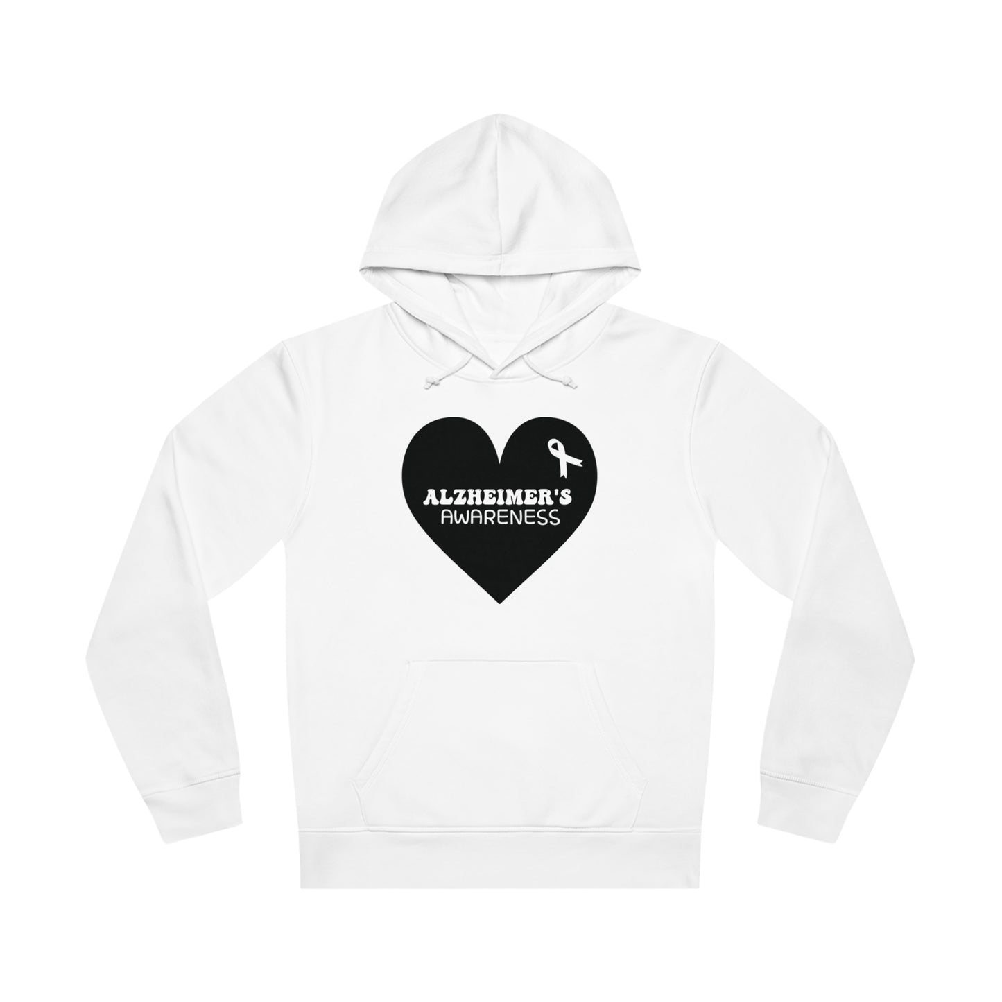 Awareness Heart - Alzheimer's, Unisex Organic Drummer Hoodie, Printed