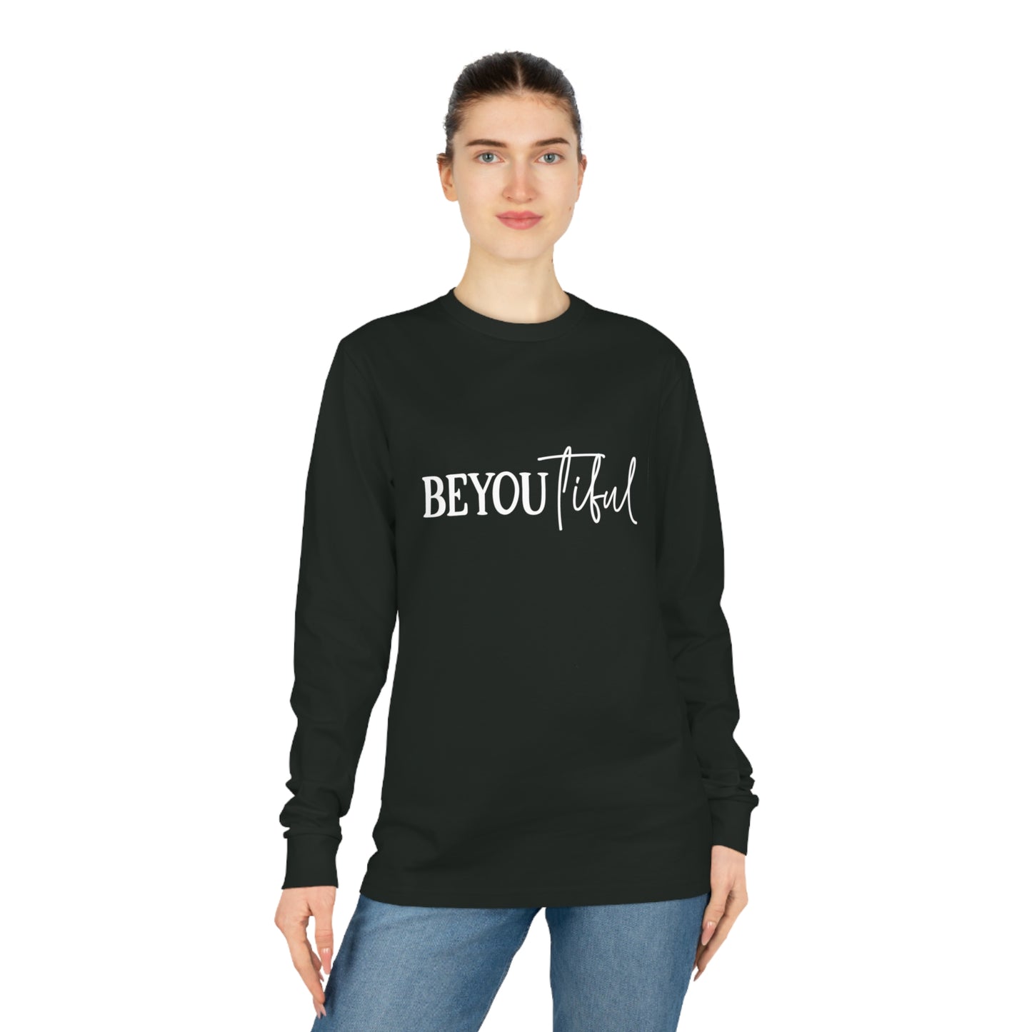 BeYOUtiful, Unisex Organic Long Sleeve Tee, Printed