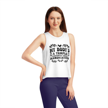 My Body's A Temple..., Women's Dancer Cropped Tank Top, Printed