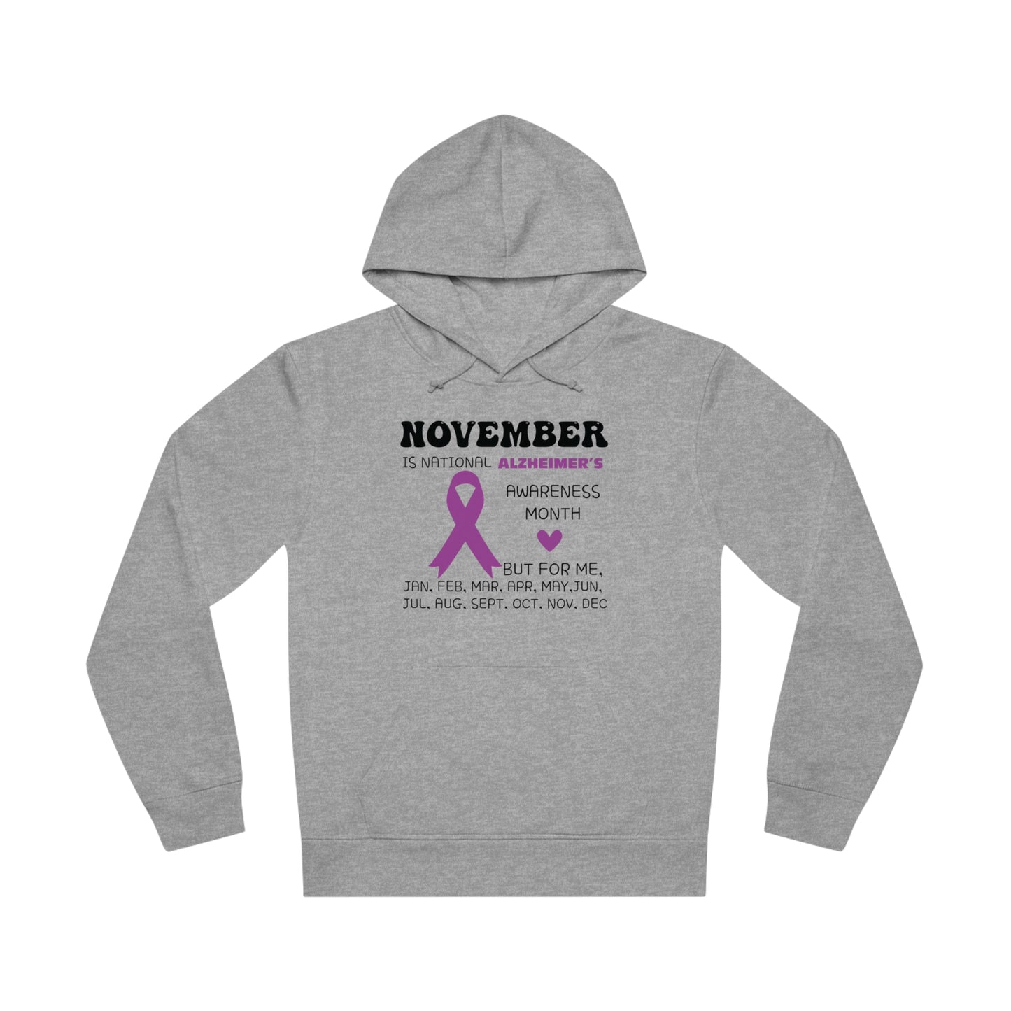 Awareness Month - Alzheimer's, Unisex Organic Drummer Hoodie, Printed