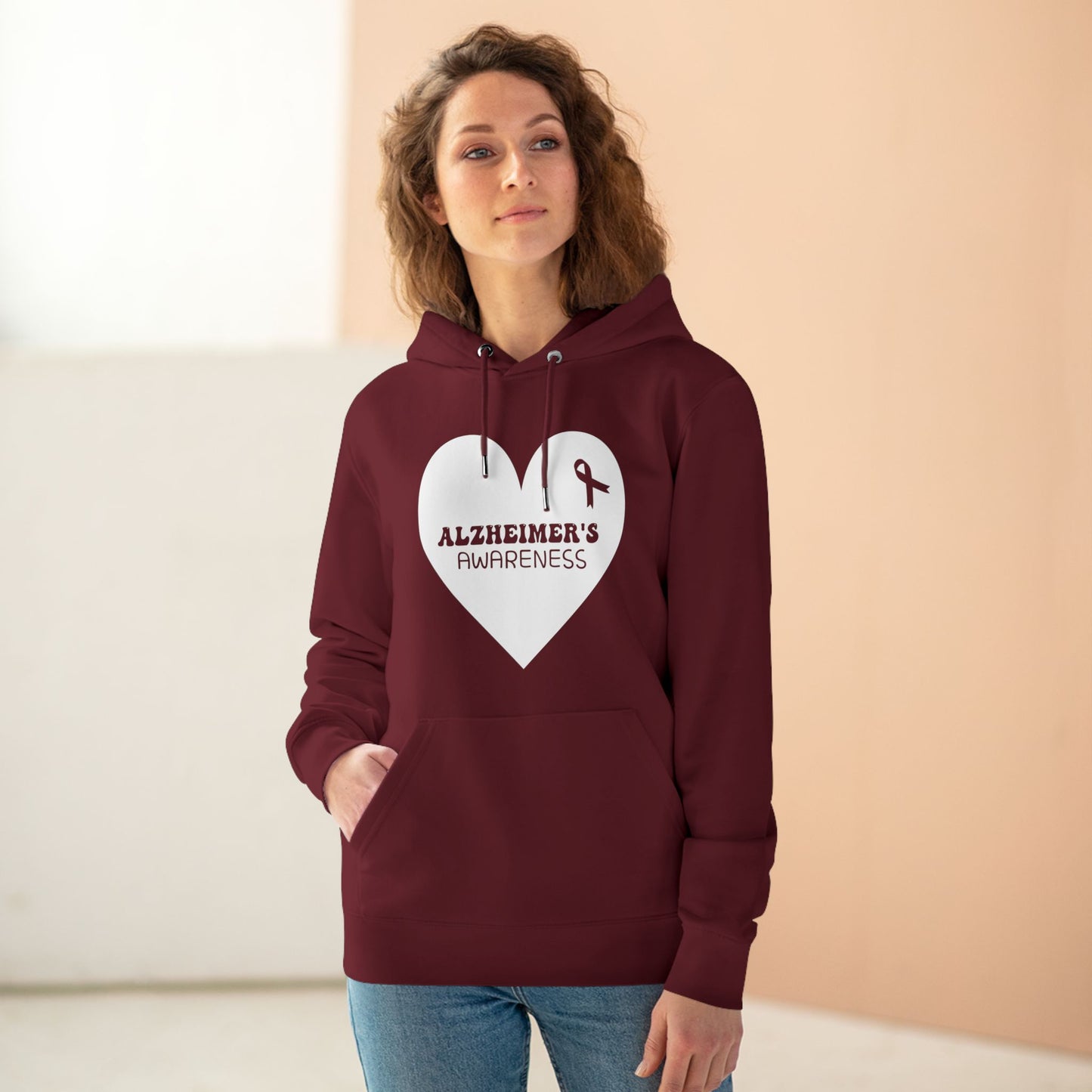 Awareness Heart - Alzheimer's | Unisex Heavy Blend Organic Hoodie Sweatshirt