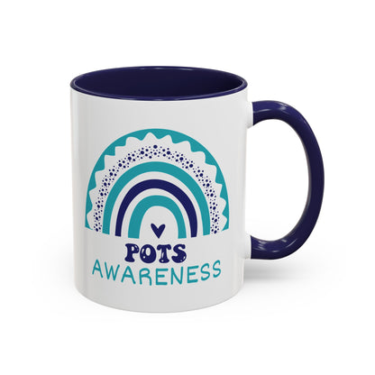 POTS Big Awareness Rainbow | Lead-free Accent Coffee Mug (11, 15oz)