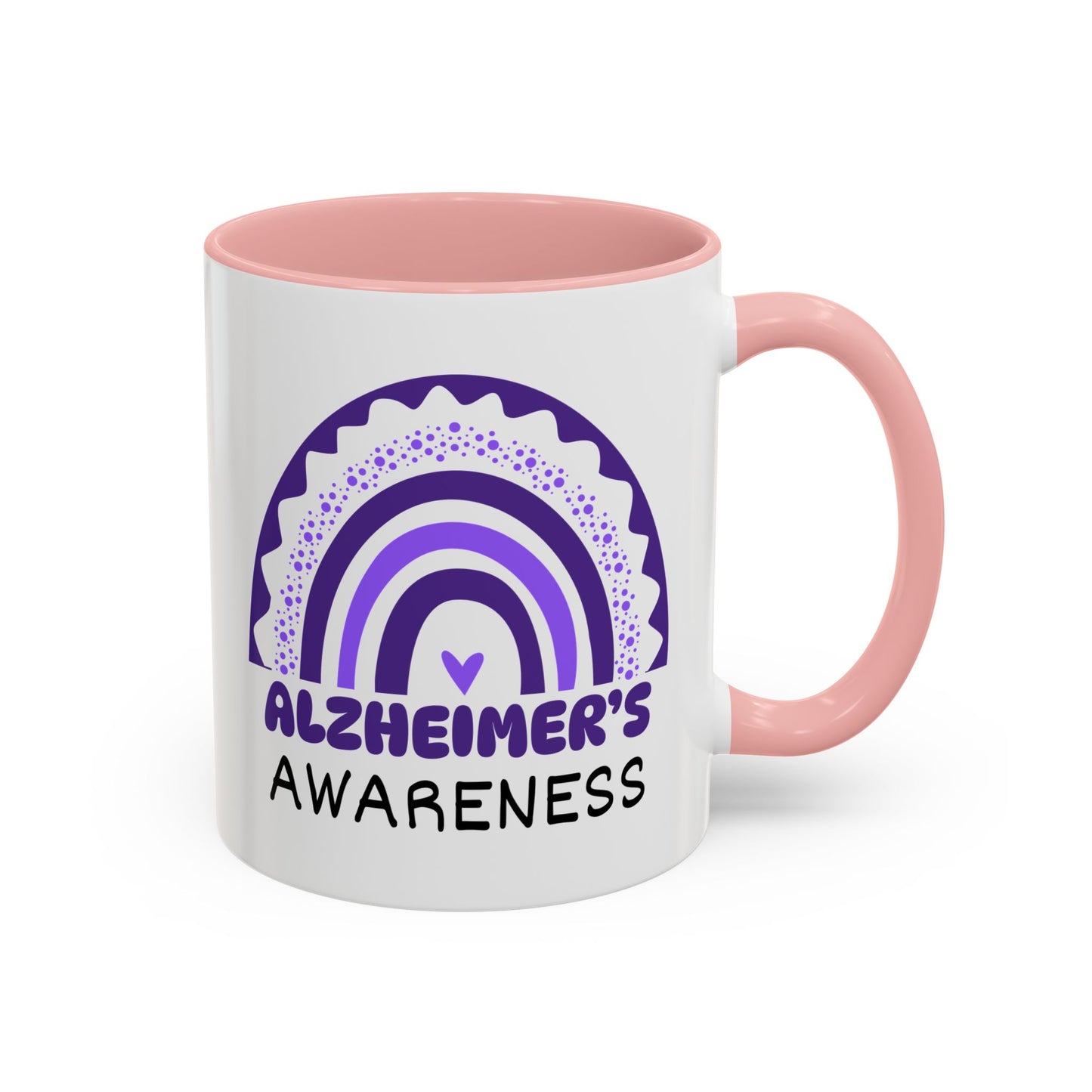 Alzheimer's Disease Big Awareness Rainbow | Lead-free Accent Coffee Mug (11, 15oz)