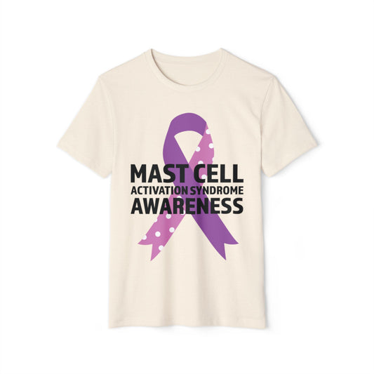 Awareness Ribbon - Mast Cell Activation Syndrome, Unisex Organic Cotton T-shirt, Printed