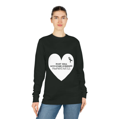 Awareness Heart - Mast Cell Activation Syndrome, Unisex Organic Long Sleeve Tee, Printed