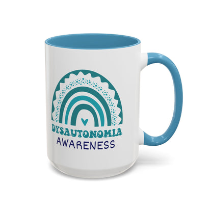 Dysautonomia Big Awareness Rainbow | Lead-free Accent Coffee Mug (11, 15oz)