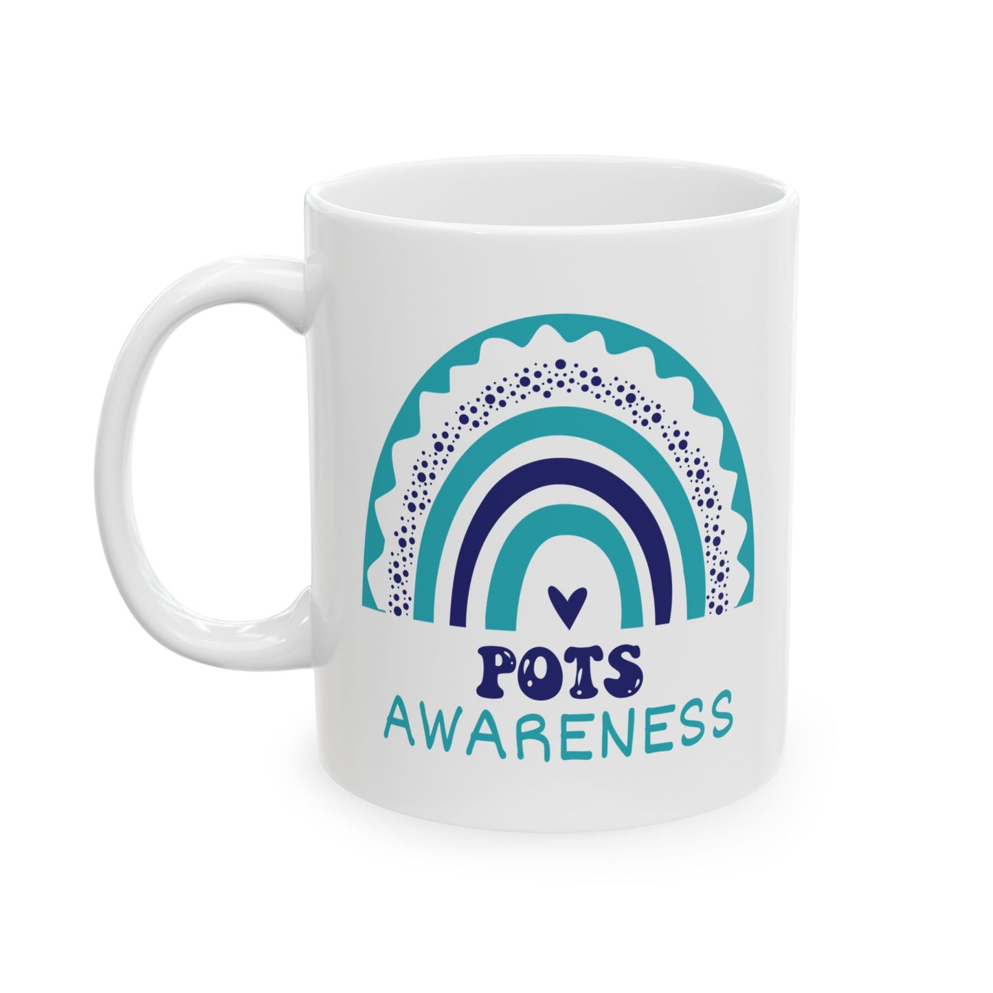 POTS Big Awareness Rainbow | Lead-free Ceramic Mug, (11oz, 15oz)