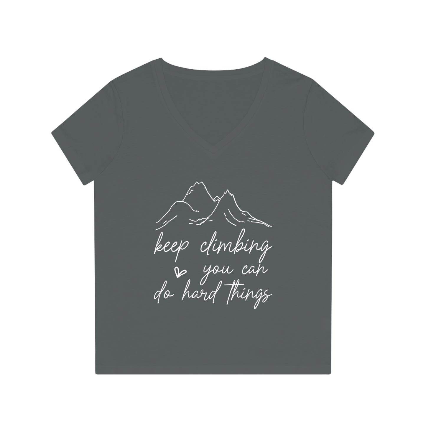 Keep Climbing, Women's Evoker V-Neck T-Shirt, Printed