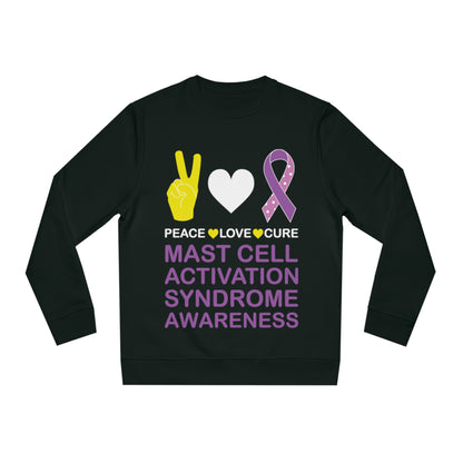 Peace Love Cure - Mast Cell Activation Syndrome, Unisex Organic Sweatshirt, Printed