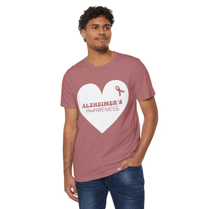 Awareness Heart - Alzheimer's, Unisex Organic Cotton T-shirt, Printed