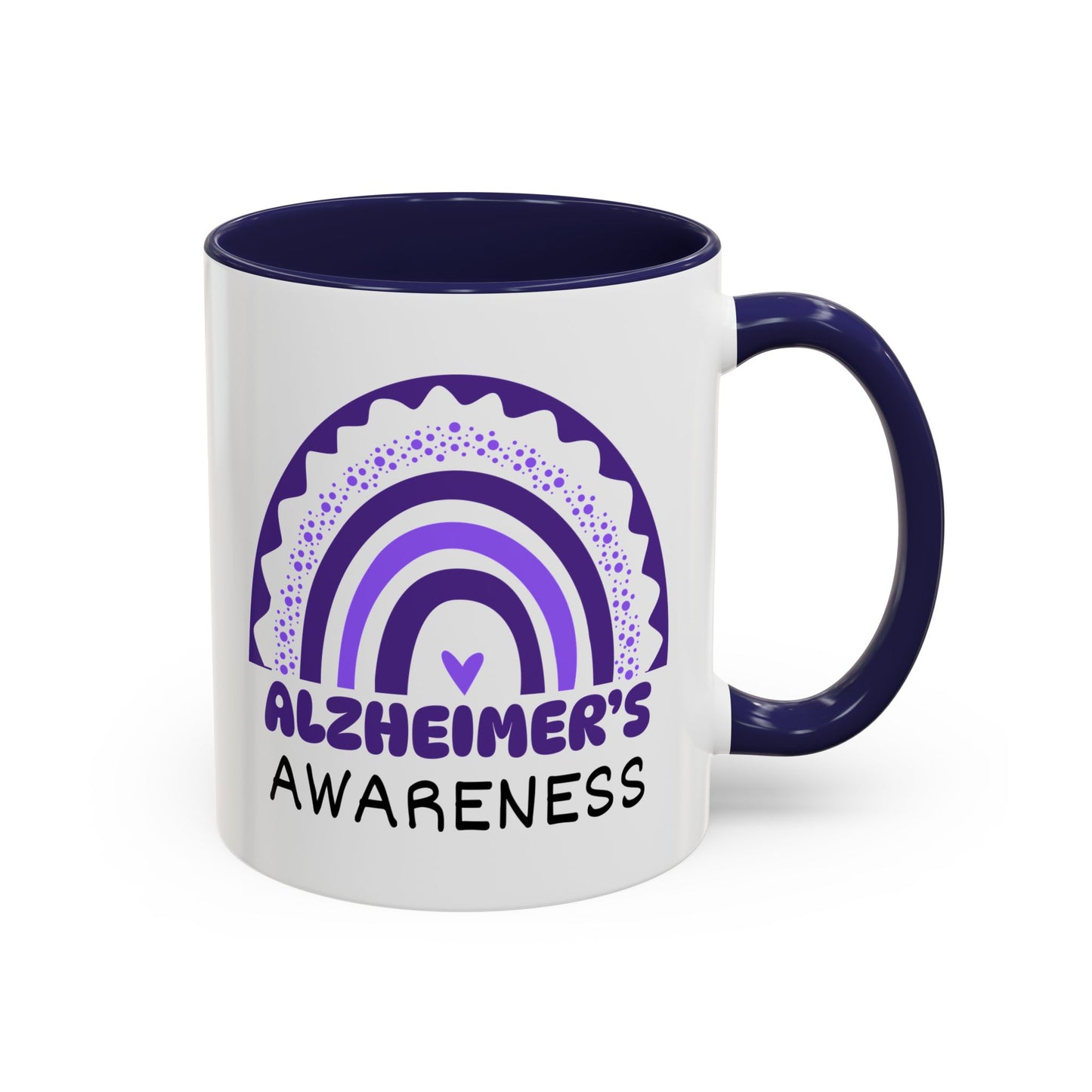 Alzheimer's Disease Big Awareness Rainbow | Lead-free Accent Coffee Mug (11, 15oz)