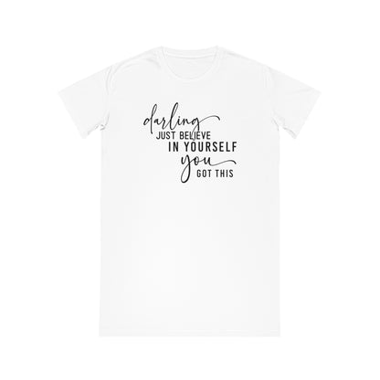 Believe in Yourself, Women's Spinner T-Shirt Dress, Printed