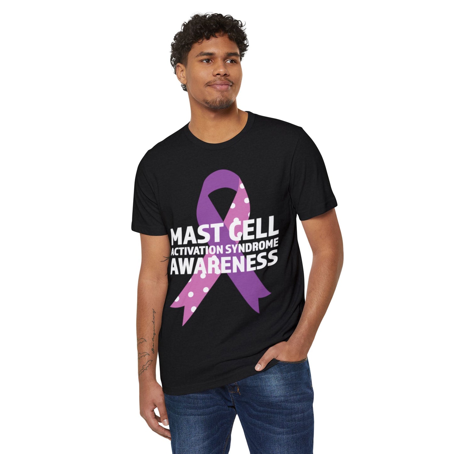 Awareness Ribbon - Mast Cell Activation Syndrome, Unisex Organic Cotton T-shirt, Printed