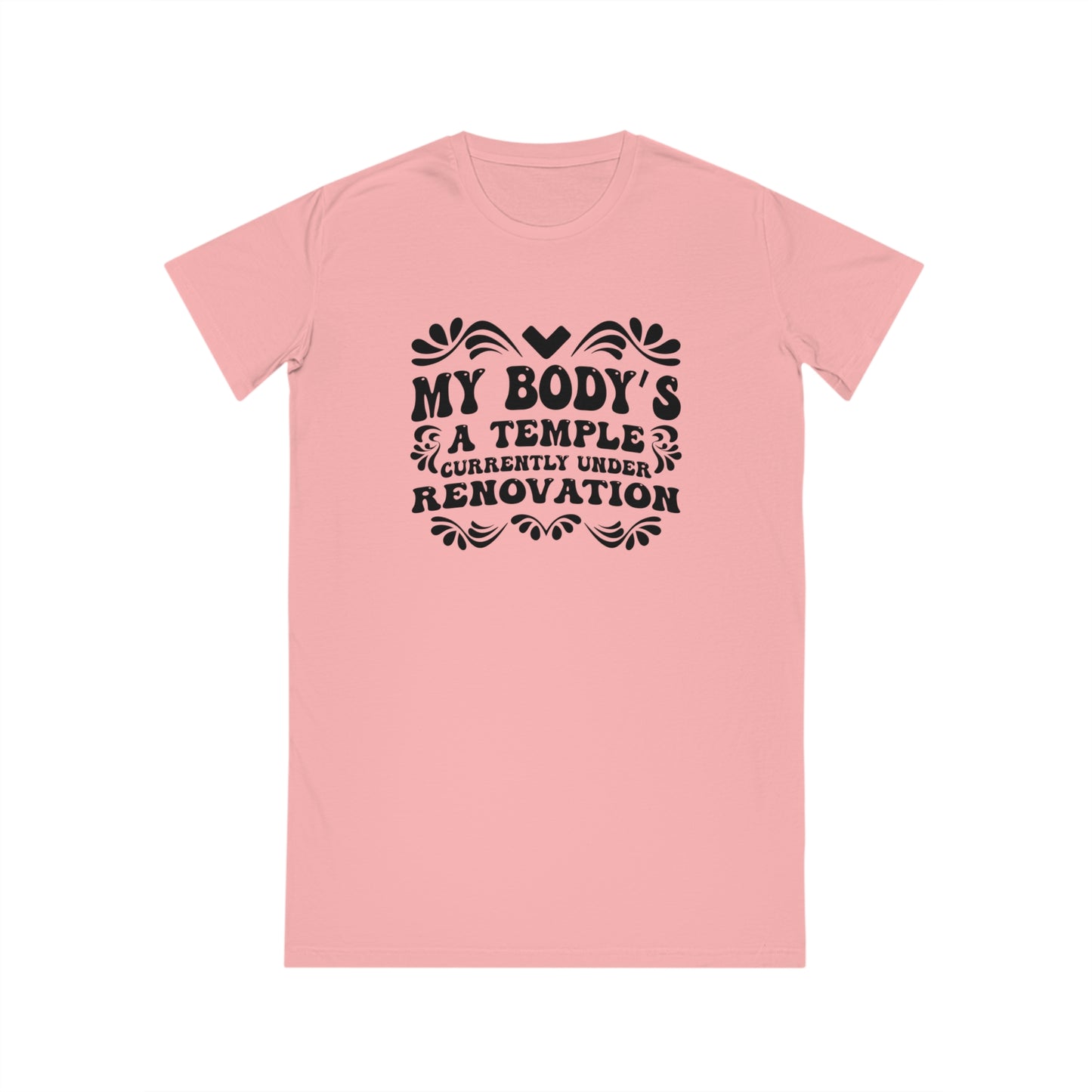 My Body's A Temple..., Women's Spinner T-Shirt Dress, Printed