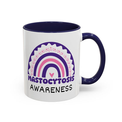 Mastocytosis Big Awareness Rainbow | Lead-free Accent Coffee Mug (11, 15oz)