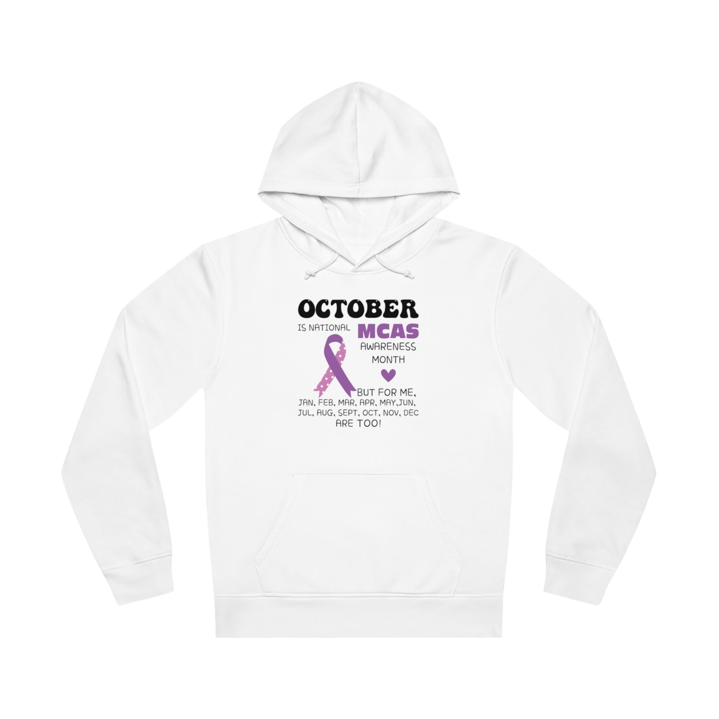 Awareness Month - Mast Cell Activation Syndrome, Unisex Organic Drummer Hoodie, Printed