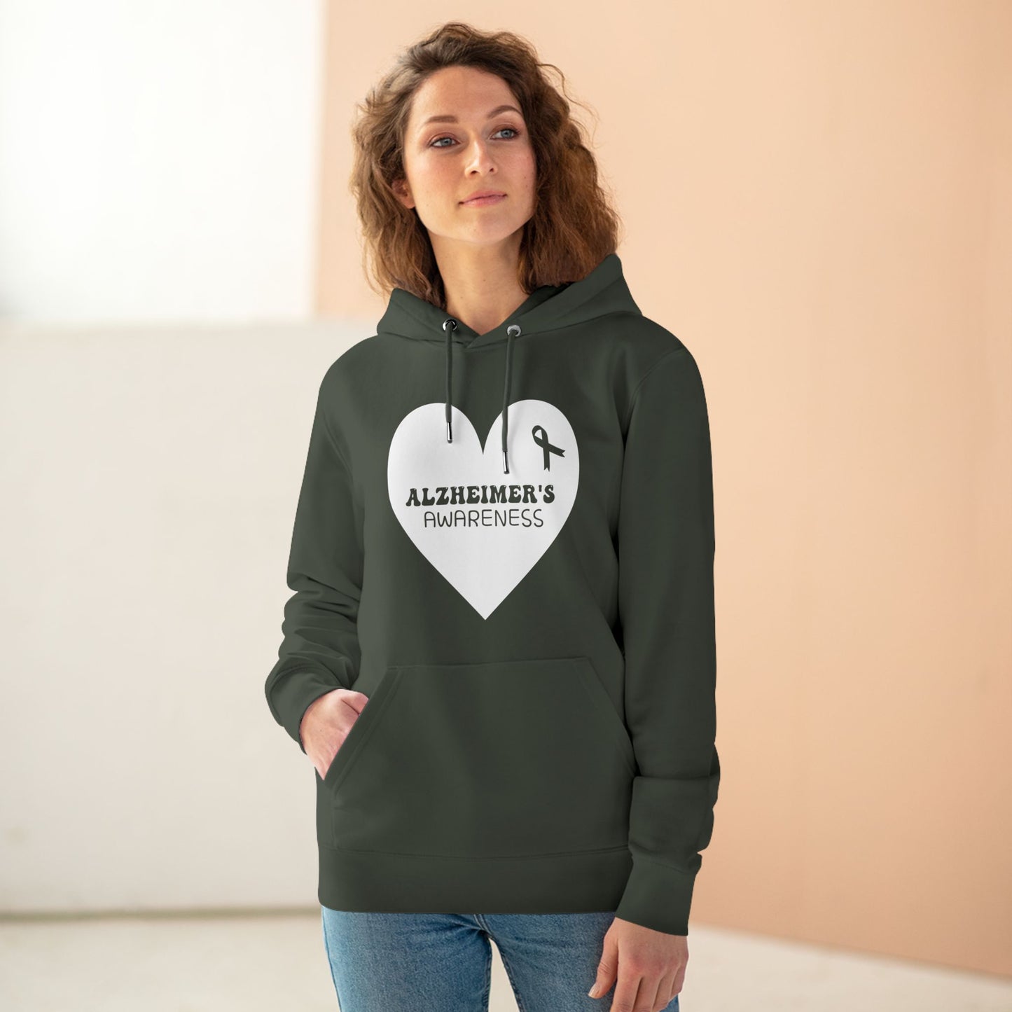 Awareness Heart - Alzheimer's | Unisex Heavy Blend Organic Hoodie Sweatshirt