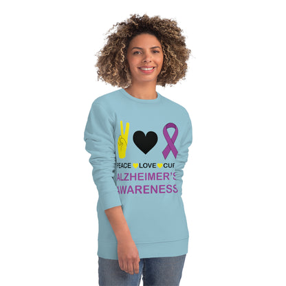 Peace Love Cure - Alzheimer's, Unisex Organic Sweatshirt, Printed