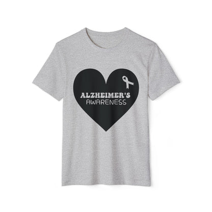 Awareness Heart - Alzheimer's, Unisex Organic Cotton T-shirt, Printed