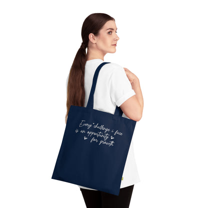 Every Challenge I Face, Organic Tote (Colorful), Printed