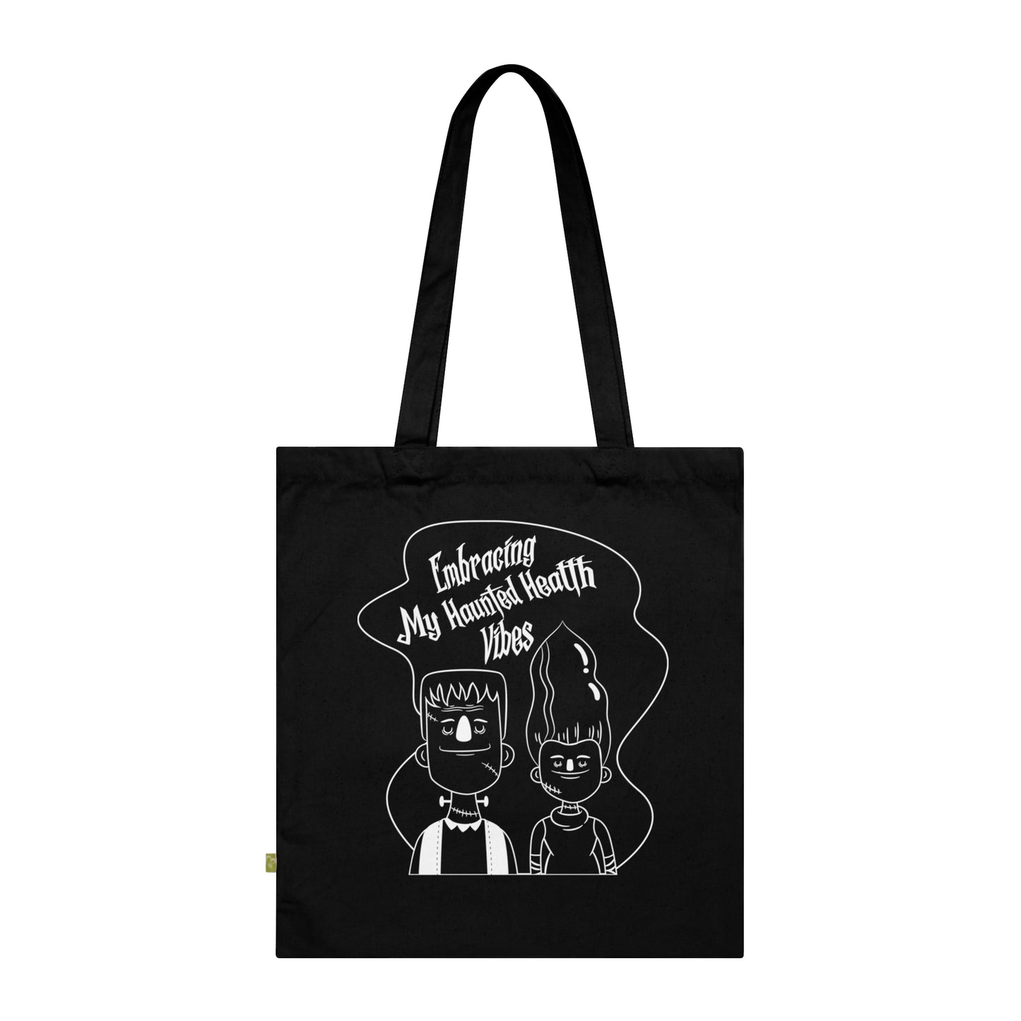 Embracing My Haunted Health Vibes, Organic Tote (Colorful), Printed