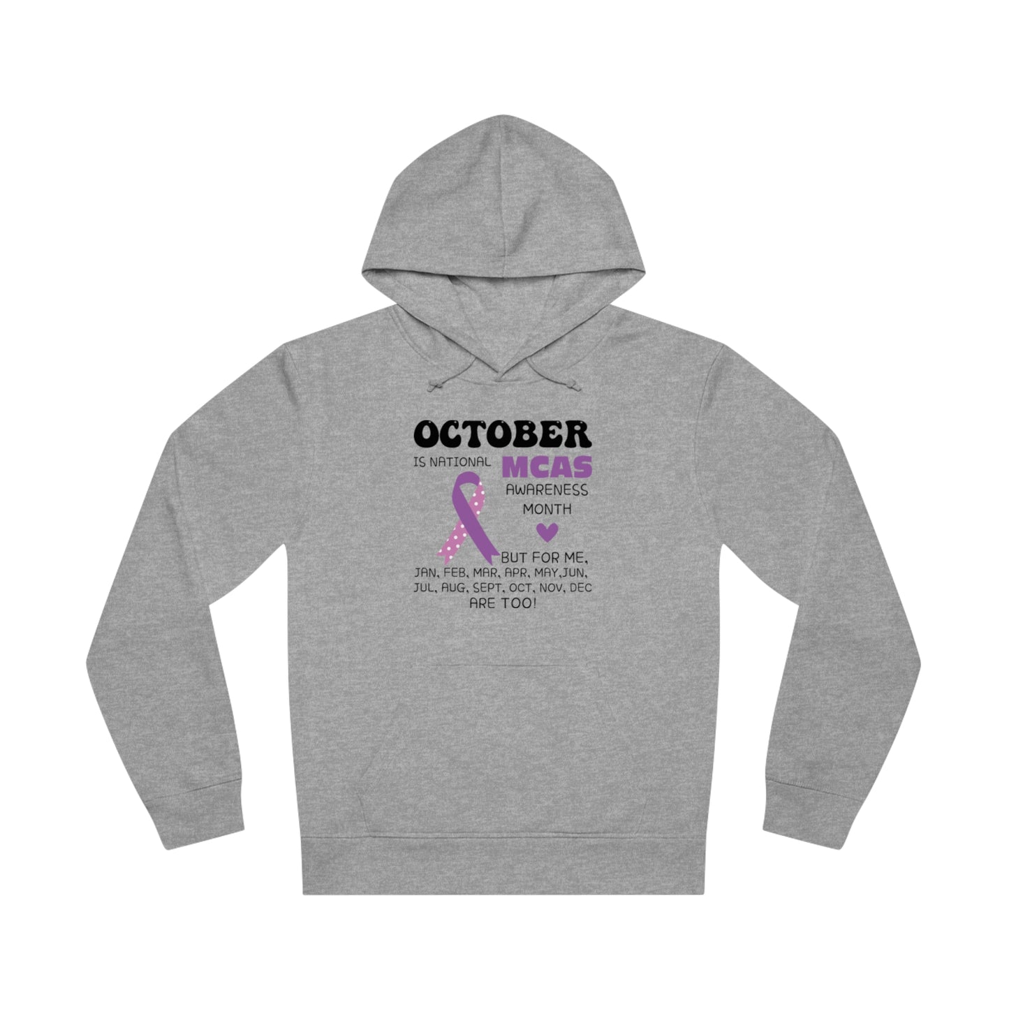 Awareness Month - Mast Cell Activation Syndrome, Unisex Organic Drummer Hoodie, Printed